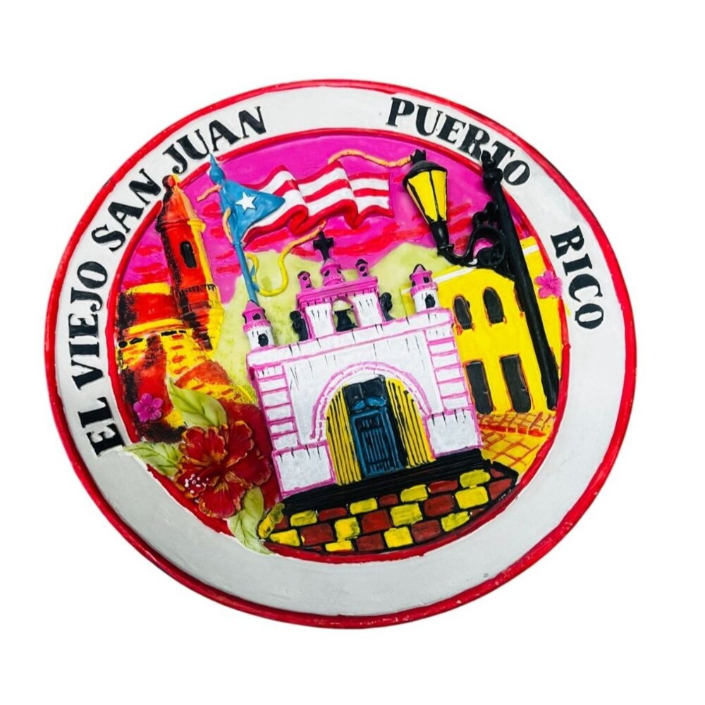 Collectible Puerto Rico 3 D plate, 7"diameter
